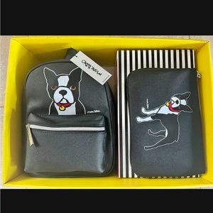 Marc Tetro Boston Terrier Mini Backpack Bundle Gift Set - NWT